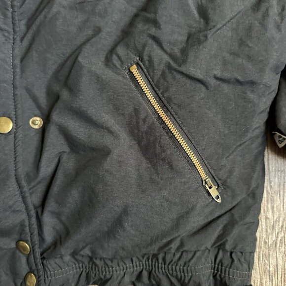 Vtg Alpine Designs Goose Puffer Jacket Womens 10 Down Dolman Sleeve Black Banded - Picture 7 of 12